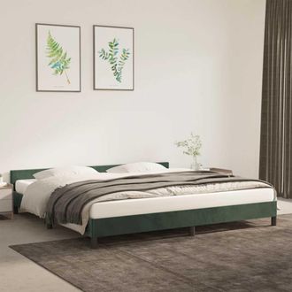 vidaXL Vidaxl - Estructura Cama Sin Colch&oacute;n Terciopelo Verde Oscuro 200x200 Cm