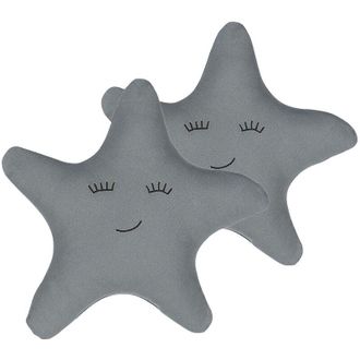 Beliani Coj&iacute;n Para Ni&ntilde;os Almohada En Forma De Estrella De Tela Gris Con Relleno Para Ni&ntilde;os Suave Bhopal
