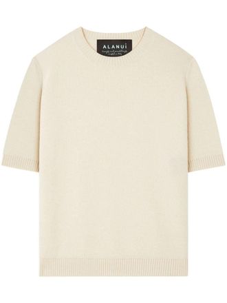 Alanui T-shirt A Finest Knit a coste - Toni neutri