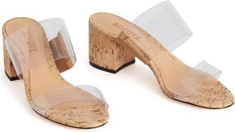 Schutz Womens Victorie Sandal In Cork/clear