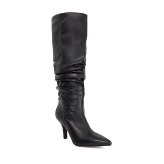 Dune London Womens Ladies Santi - Slouchy Leather Knee High Boots - Black - Size UK 7