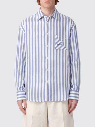 Jacquemus Voilier Striped Linen and Cotton Shirt with Embroidered Logo