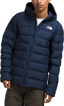 The North Face Aconcagua 3 Puffer Jacket Mens Navy Hooded Full Zip GBO3019