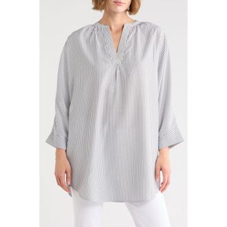 Renee C Pinstripe Tunic Top in Black/White at Nordstrom Rack, Size X-Small