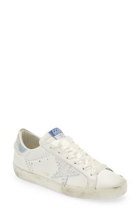 Golden Goose Super-Star Low Top Sneaker in White/Ice/Iridescent at Nordstrom, Size 6Us