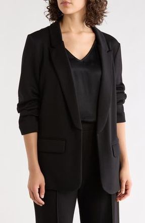 Nordstrom Rack Scrunch Sleeve Scuba Knit Blazer in Black at Nordstrom Rack, Size X-Small