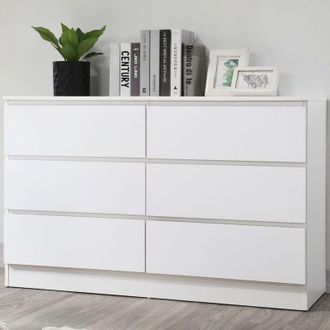 Birlea Oslo 6 Drawer Chest Grey in White