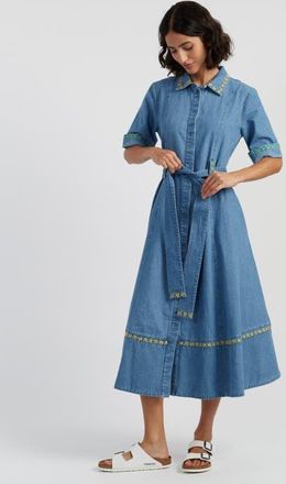 Chinti and Parker Chambray Buttercup Shirt Dress in Spring Blue at Nordstrom, Size 2