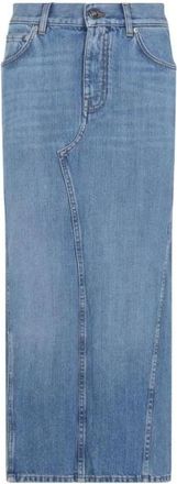 Givenchy Rokken, Dames, Blauw, S, Denim, Midi Rok in Gewassen Denim