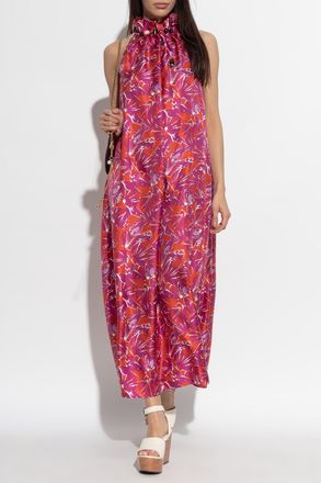 Max Mara Silk Dress Cartone, Womens, Purple