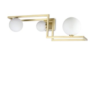 Netlighting ANGOLO 3 Light Globe Ceiling Light Brass in Gold