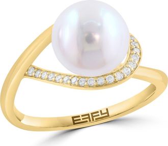 Effy Freshwater Pearl & Diamond Ring in White at Nordstrom Rack, Size 7