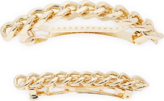 Tasha Set of 2 Chain Link Barrettes in Gold at Nordstrom