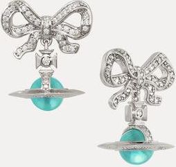 Vivienne Westwood Octavie Earrings Platinum-white-turquoise-cz Platinum-white-turquoise-cz Women