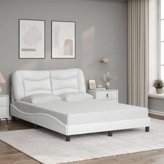 vidaXL Vidaxl - Estructura De Cama Sin Colch&oacute;n Cuero Sint&eacute;tico Blanco 120x200cm