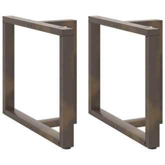 vidaXL Vidaxl - Patas Para Mesa De Comedor En Forma De T (2 Unidades), Color Negro, 100 X 35 X (72-73) Cm, Acero