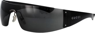 Gucci Shield Zonnebril - unisex - Zonnebrillen - Grijs - ONE Size - Nylon - Accessoires