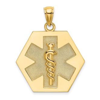 Diamond2Deal 10k Yellow Gold Medical Disc Pendant