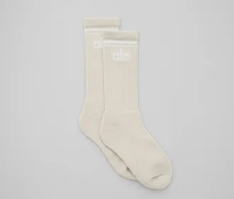 Alo | Throwback Socks in Bone/White, Size: Small