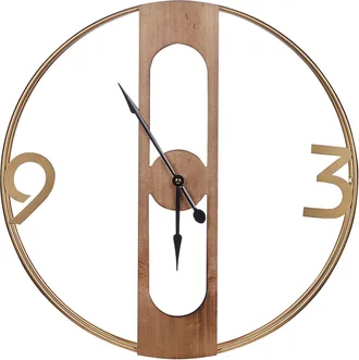 Beliani Beliani - Reloj De Pared Mdf Marr&oacute;n &Oslash; 50 Cm Efecto Madera Interiores R&uacute;sticos Cocina Dormitorio Sal&oacute;n Mulhouse