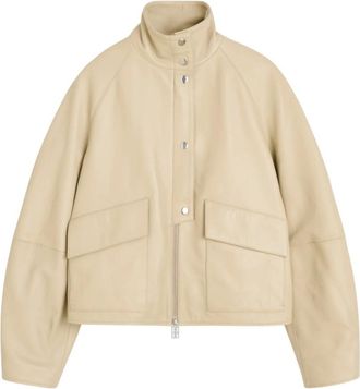 By Malene Birger Suzanne Leren Jas - Dames - Jassen - Beige - Maat: M Leer