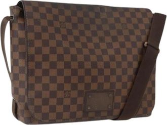 Louis Vuitton Pre-owned Damier Ebene Canvas Schoudertas - Dames - Vintage Schoudertas - Bruin - ONE Size - Leer - Vintage