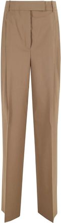 R&oacute;he Mid Waist Tailored Broeken - Dames - Wijde Broeken - Bruin - XS - Leer - Broeken
