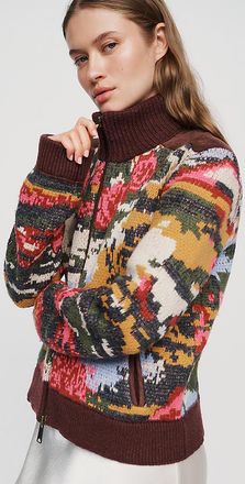Pilcro Cotton Wool Blend Zip Up Sweater