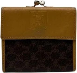 Celine Pre-owned Leren Portemonnee - Dames - Vintage Accessoires - Geel - ONE Size - Leer - Vintage