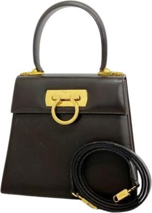 Ferragamo Pre-owned Handbags, female, Brown, Size: ONE SIZE Pre-owned Leather Handbag