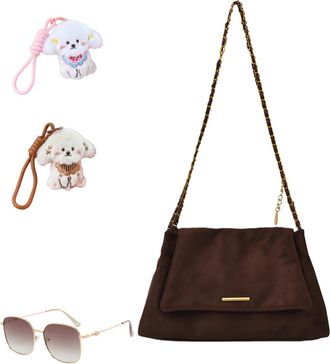 Generic Suede Hobo Bags For Women,Yes, Black,Khaki,Brown And Coffee.Large Elegant Magnetic Buckle Crossbody Bags (Coffee Brown, 1PCS)