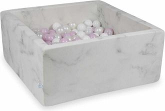 OEM Piscina Seca 90x90x40 M&aacute;rmol Con Bolas 400 Uds: Rosa Claro Perla, Blanco, Transparente, Perla
