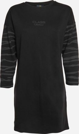 Roberto Cavalli Black Logo Print Jersey Mini Dress