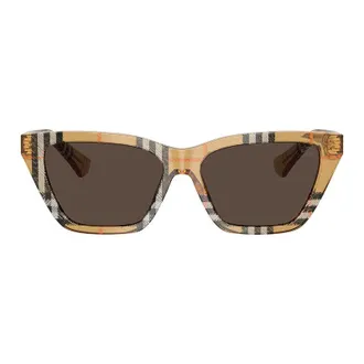 Burberry BE4468416373 Cat-Eye Check Sunglasses - Brown