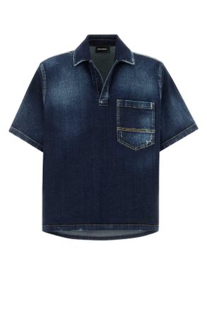 Dsquared2 Blue Stretch Denim Shirt