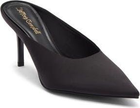 Jeffrey Campbell Ecoute Pointed Toe Mule in Black Satin at Nordstrom Rack, Size 10