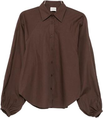 Closed Printed Raglan Blouse - Dames - Overhemden - Bruin - XS - Overhemden