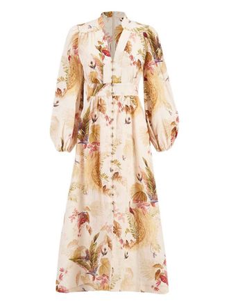 Zimmermann Ascension Printed Linen Dress
