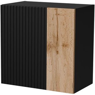 Dmora Mobile Pensile Fonteno, un Ripiano, Modulabile, 2 Vani, 49.9x50h cm Nero Antracite