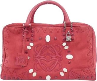 Loewe Pre-owned Handbag - Dames - Vintage Handtas - Rood - ONE Size - Su&egrave;de - Vintage