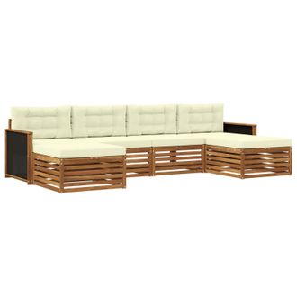 vidaXL Juegos De Sof&aacute;s Con Coj&iacute;n 6 Pcs Madera De Acacia S&oacute;lida Vidaxl