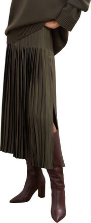 Reiss Savannah High Waist Pleated Skirt in Khaki Green at Nordstrom, Size 6 Us