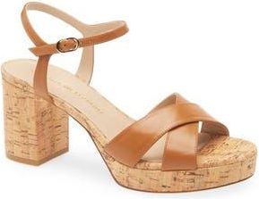 Stuart Weitzman Dayna Ankle Strap Platform Sandal in Macchiato at Nordstrom Rack, Size 12