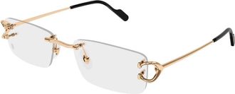 Cartier D&eacute;cor C Rechthoekig Montuur - unisex - Zonnebrillen - Geel - 56 MM - Accessoires