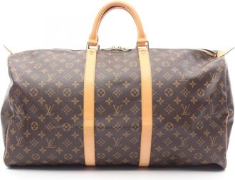 Louis Vuitton Brown Coated Canvas Leather Boston Bag (Pre-Owned)