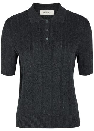 Lisa Yang Christine Pointelle Cotton and Cashmere-blend top - Grey - 2 (UK 12-14 / M-L)