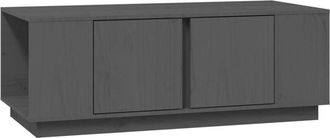 vidaXL Vidaxl - Mesa de centro de madera maciza de pino gris 110x50x40 cm