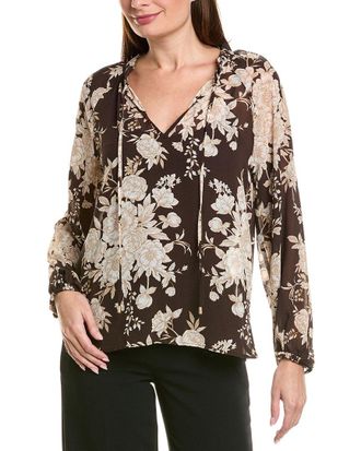 Tahari by ASL Pebble Chiffon Long Sleeve Top