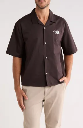 PacSun Flack Camp Shirt in Brown at Nordstrom Rack, Size X-Large