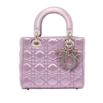 Dior Pre-owned Lady Quilted Satin Bag - Dames - Pre-owned - Roze - Maat: ONE Size Satijn